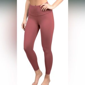 Yogalicious Lux high waist squat proof ankle leggings in rouge blush